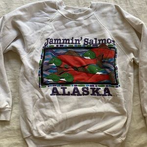 Vintage Crewneck Sweatshirt - Jammin’ Salmon Alaska